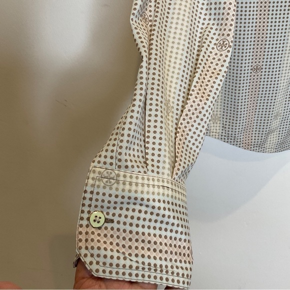 Tory Burch Brigitte Silk Dotted All Over Logo in Pastel Size 2 - Picture 7 of 15
